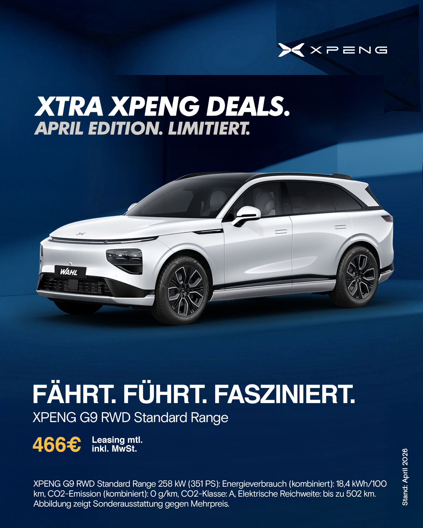 XPENG G9 — Angebot des Monats bei Wahl-Group